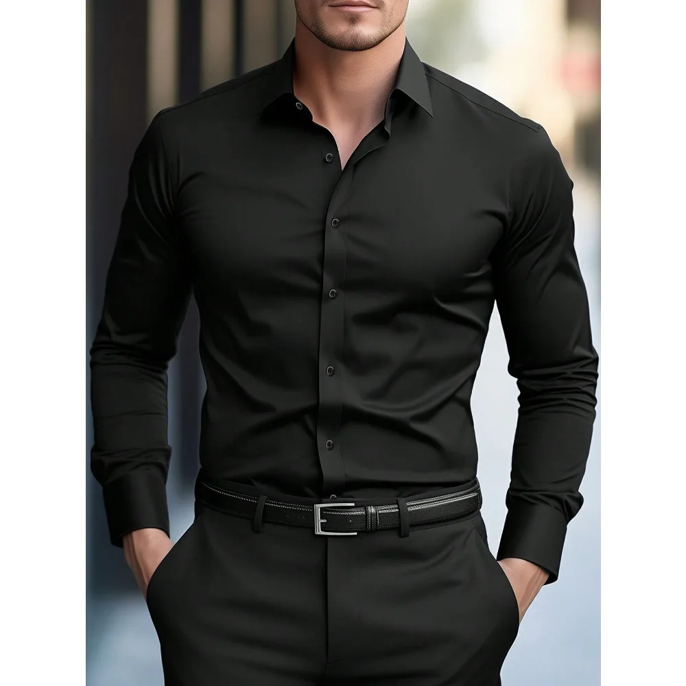 Men Casual White Shirt Brand Fashion